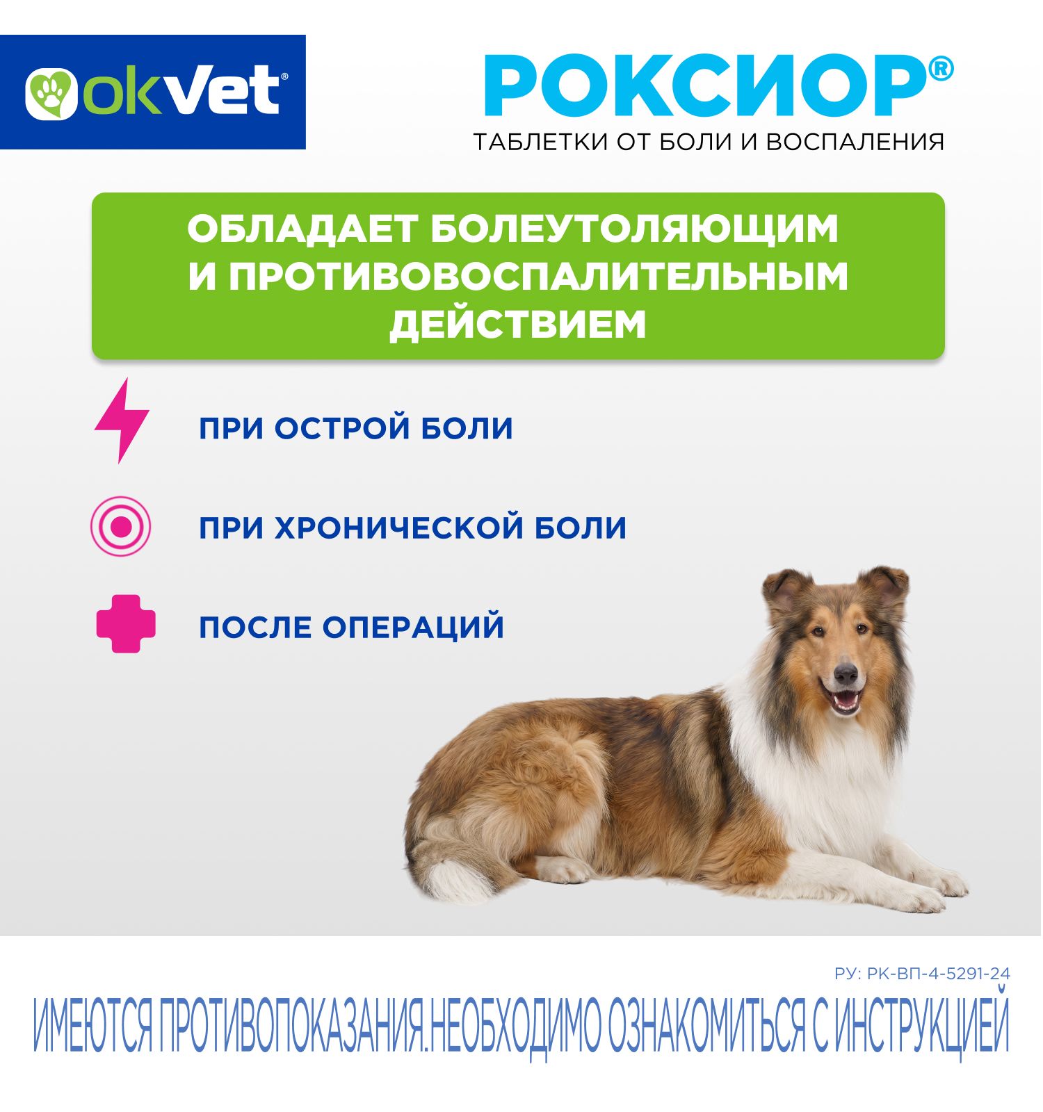 Таблетки для собак Okvet Роксиор противовоспалительный лекарственный препарат 40мг 10 таблеток - фото 2