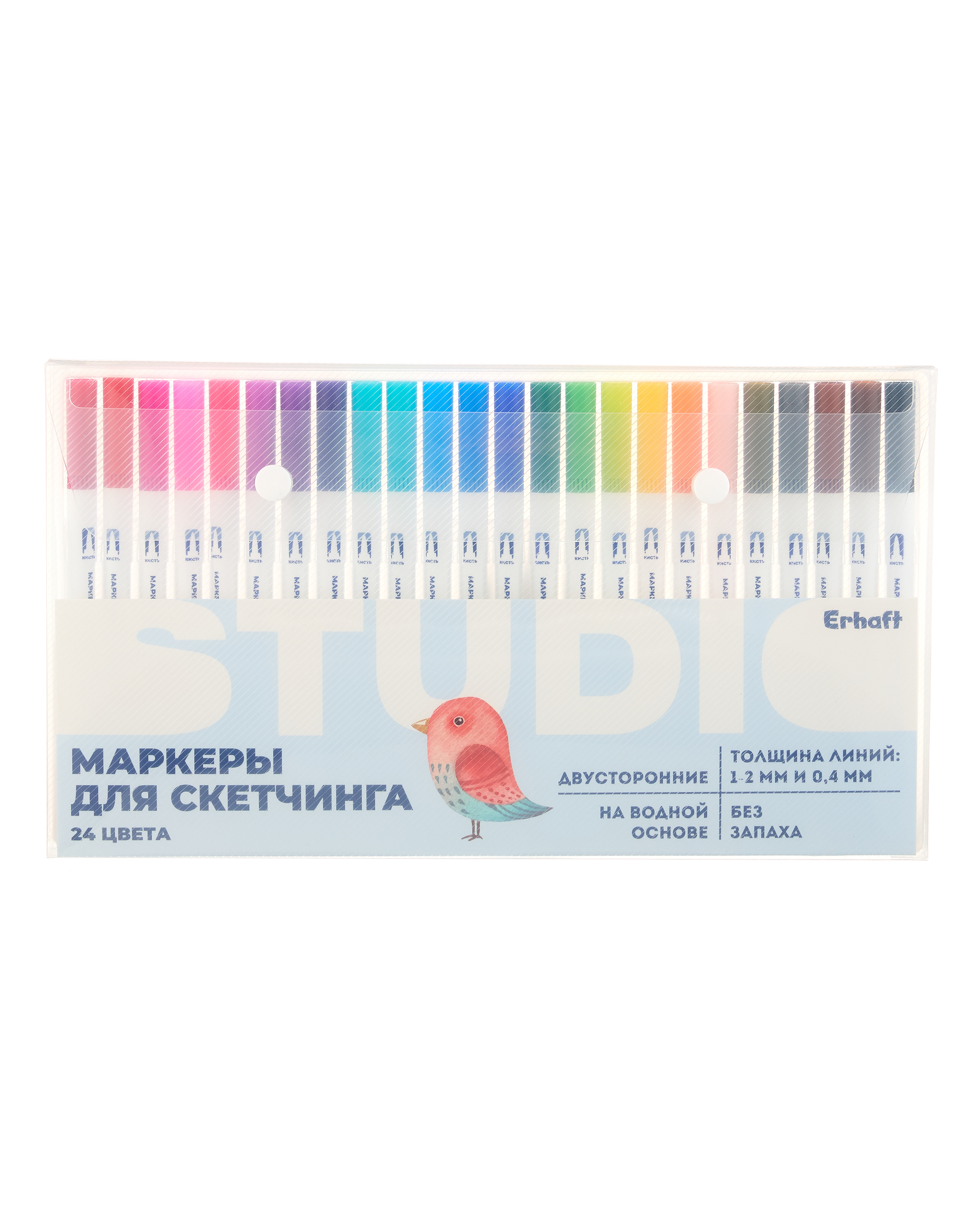 Скетчмаркеры Erhaft двусторонние 24 шт. - фото 1