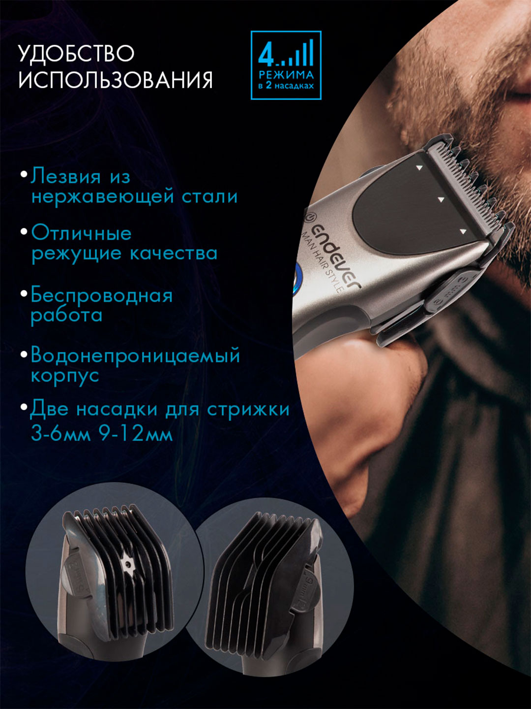 Машинка для стрижки ENDEVER Sven-985 - фото 3