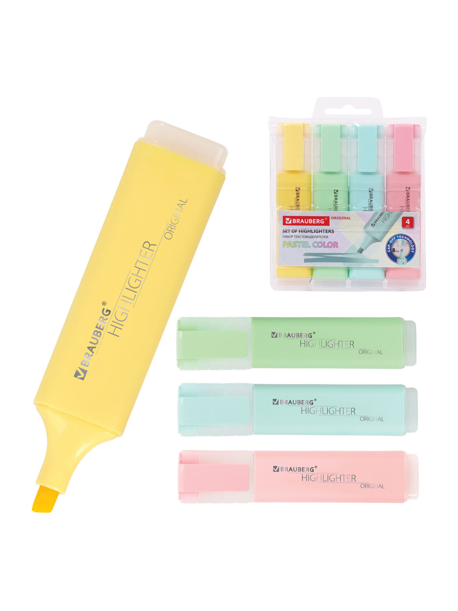 Текстовыделители Brauberg 4 шт. - фото 6