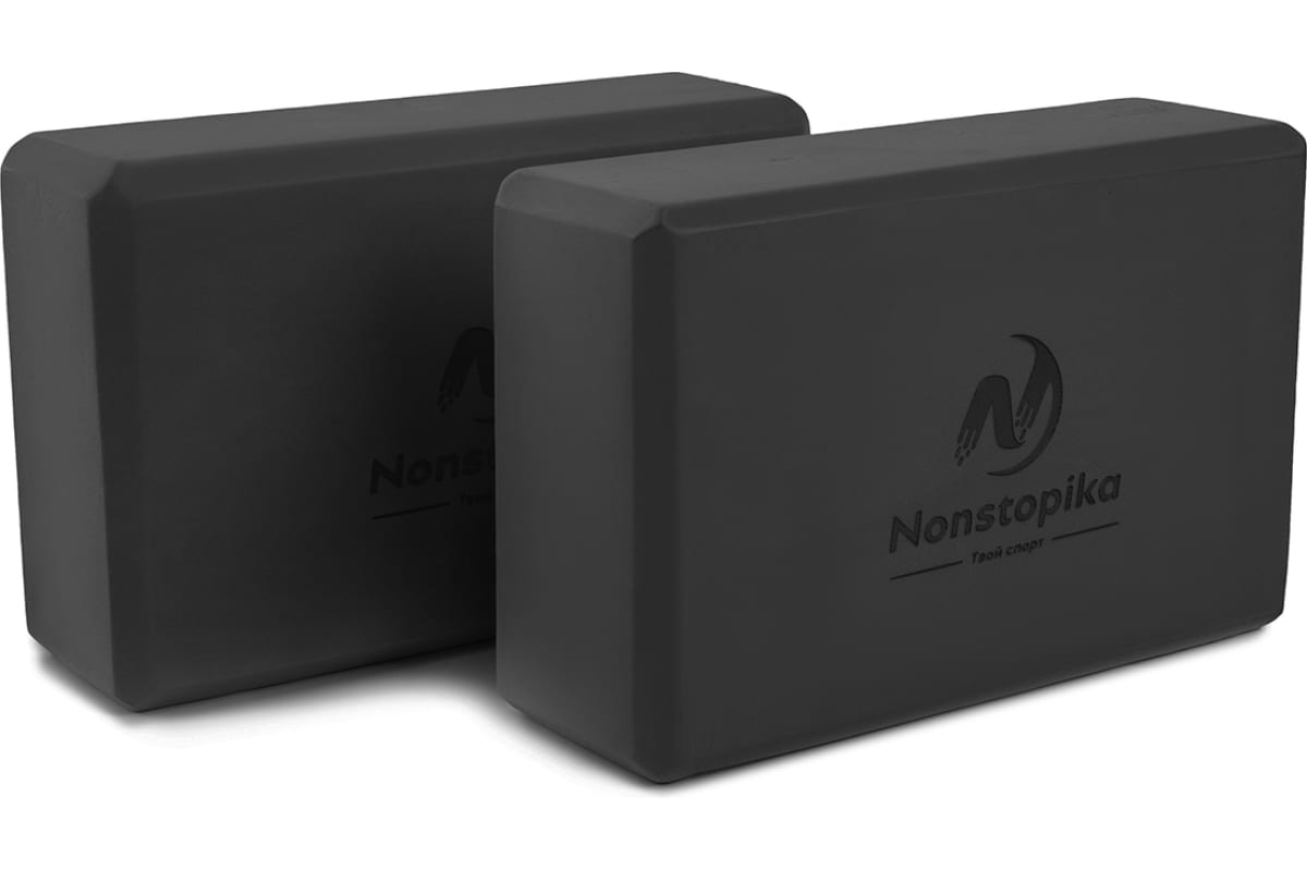 Набор блоков для йоги 2 шт ZDK Nonstopika черный 23х15х10см 200гр - фото 6