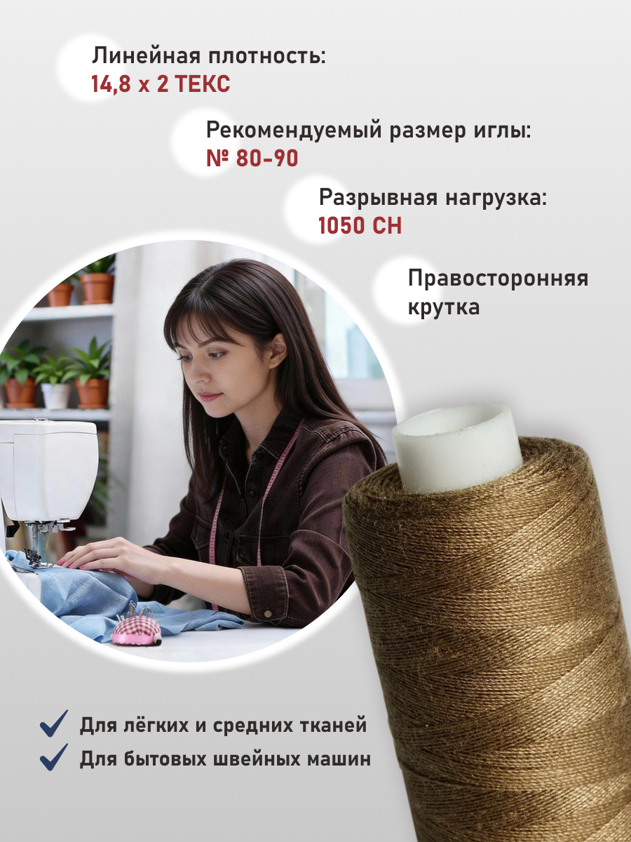 Нитки для шитья 40/2 Bestex 10шт цв 171 - фото 2