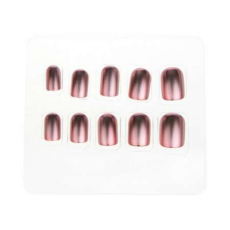 Накладные ногти LUKKY Mirror Plum зеркальные темно-розовые от 14 лет