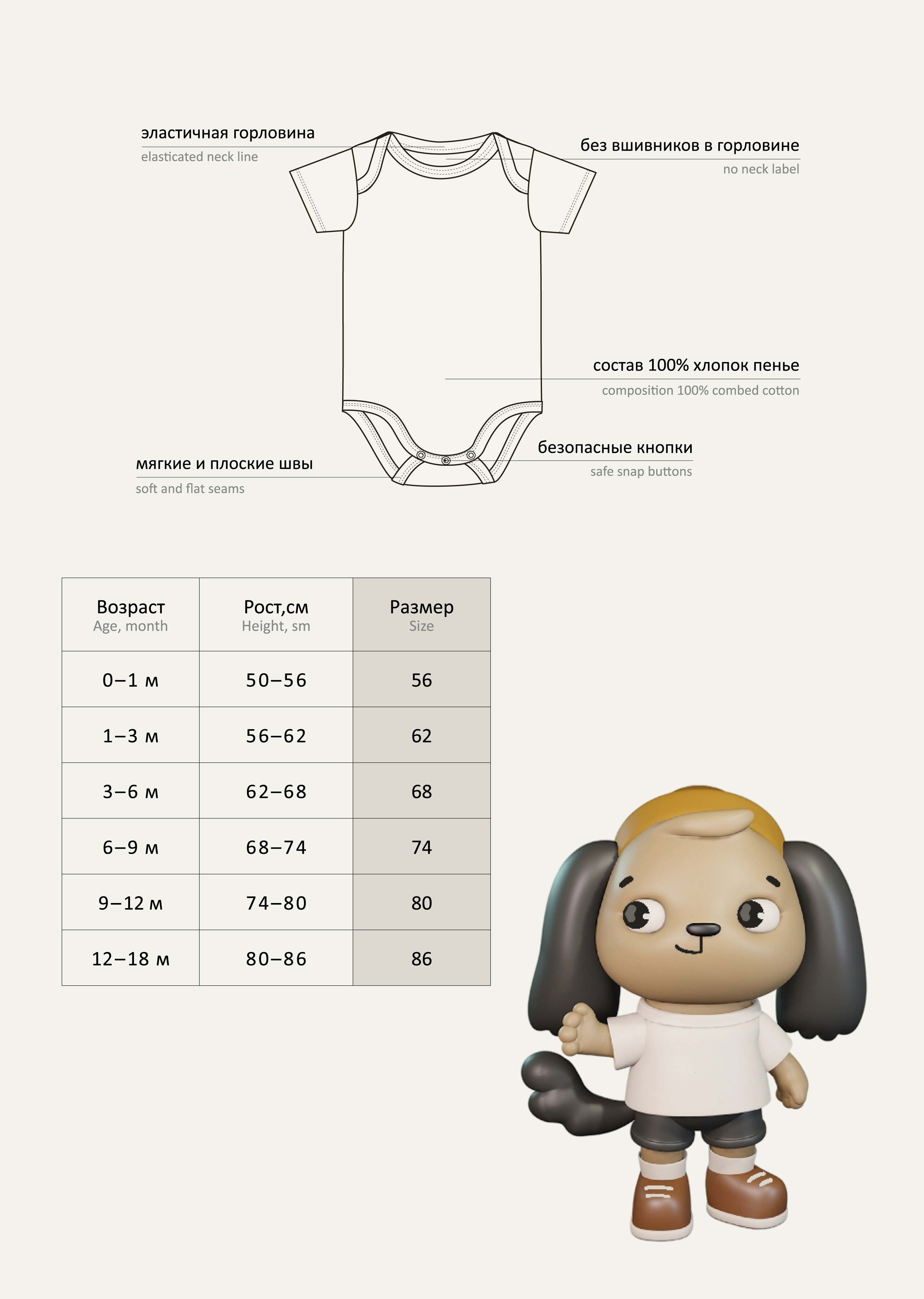 Боди 2 шт artie S25B17BK2-1490M/Молочный-бирюзовый - фото 3