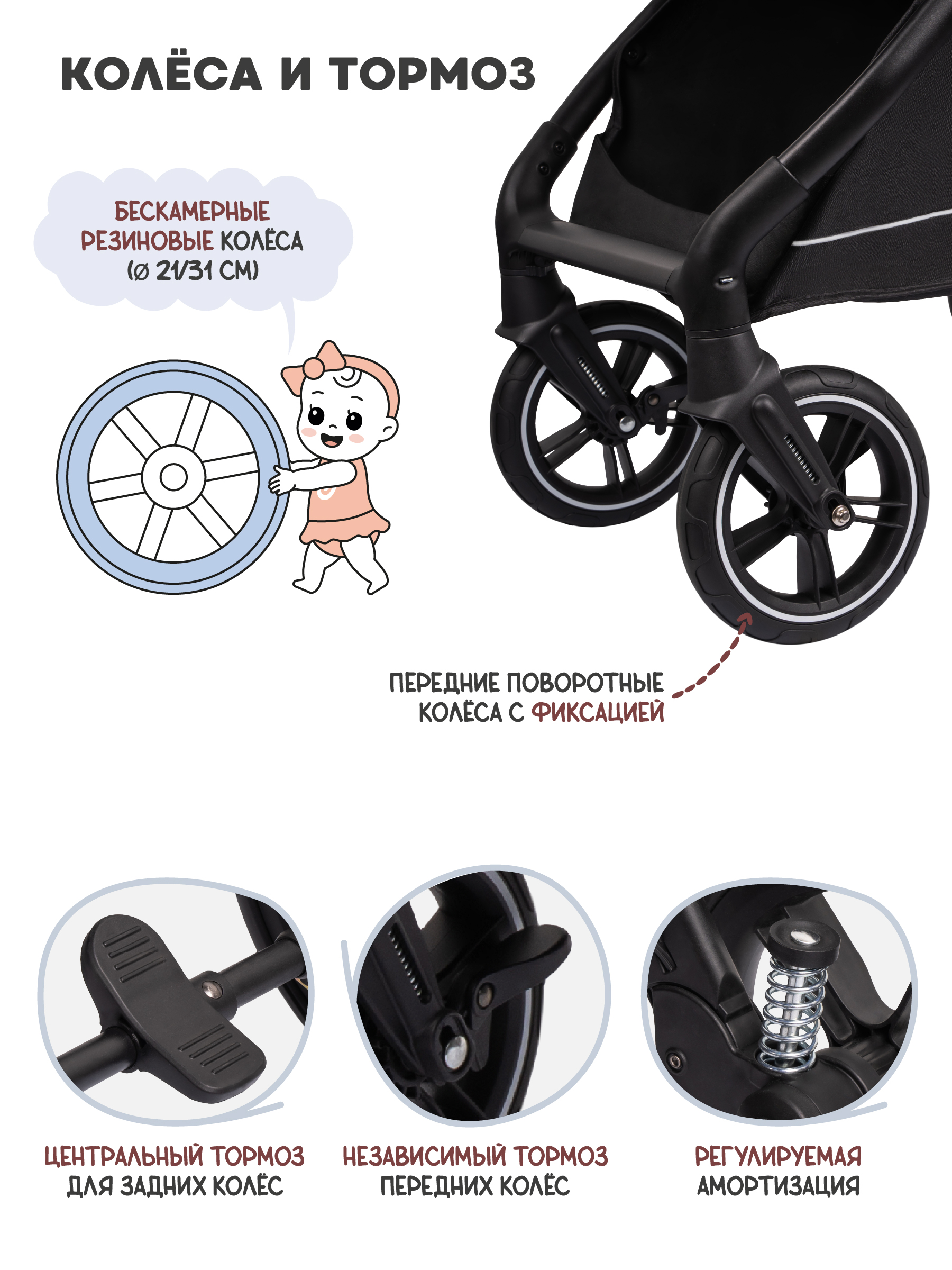 Коляска трансформер JOVOLA Truck перекидная ручка серый - фото 12