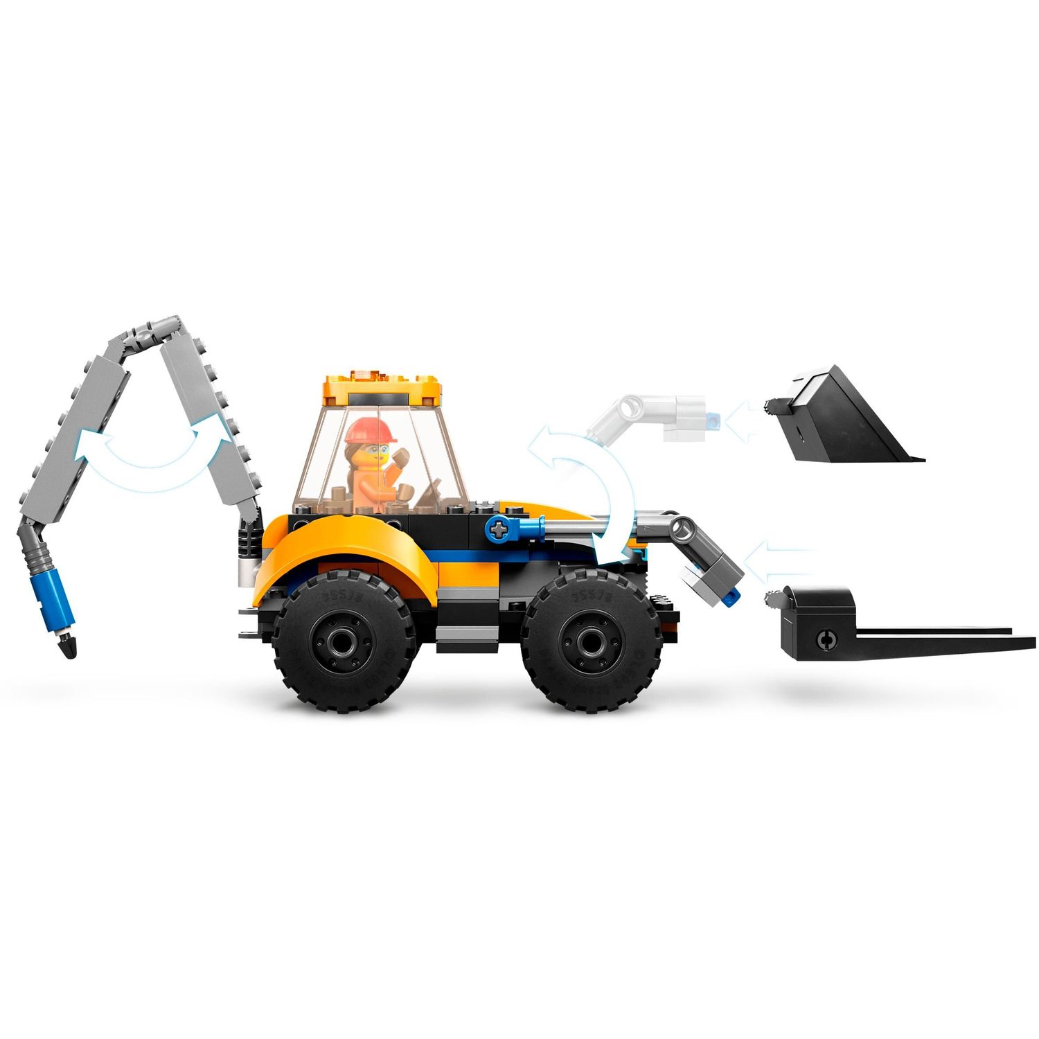 Конструктор LEGO City Строительный экскаватор блочный - фото 6