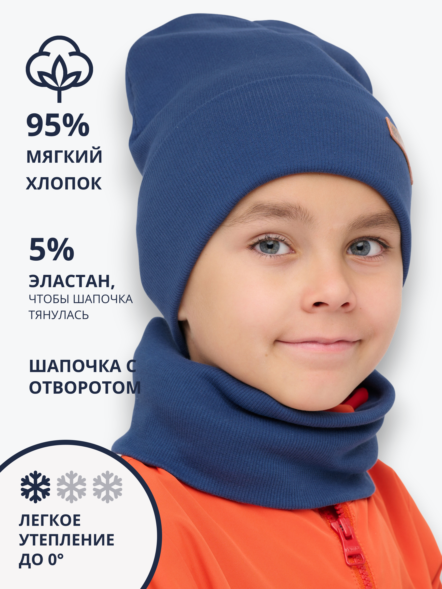 Шапка и снуд NYCkids NYC-H-40-KashOtvB-blue - фото 5