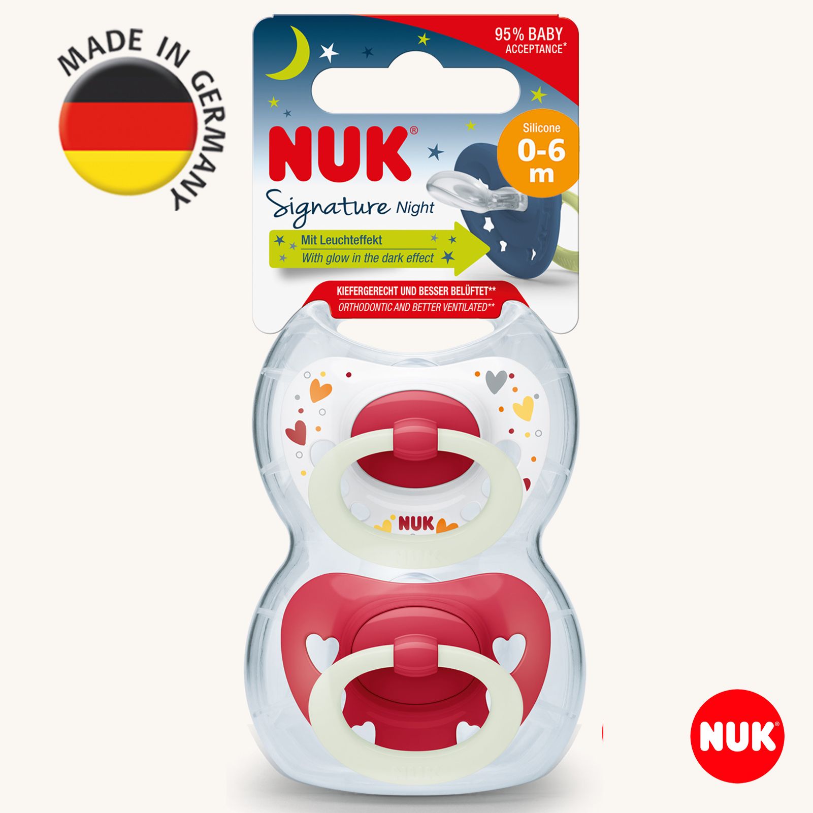 Пустышка Nuk силикон ортодонтическая от 0 мес. 2 шт. - фото 1