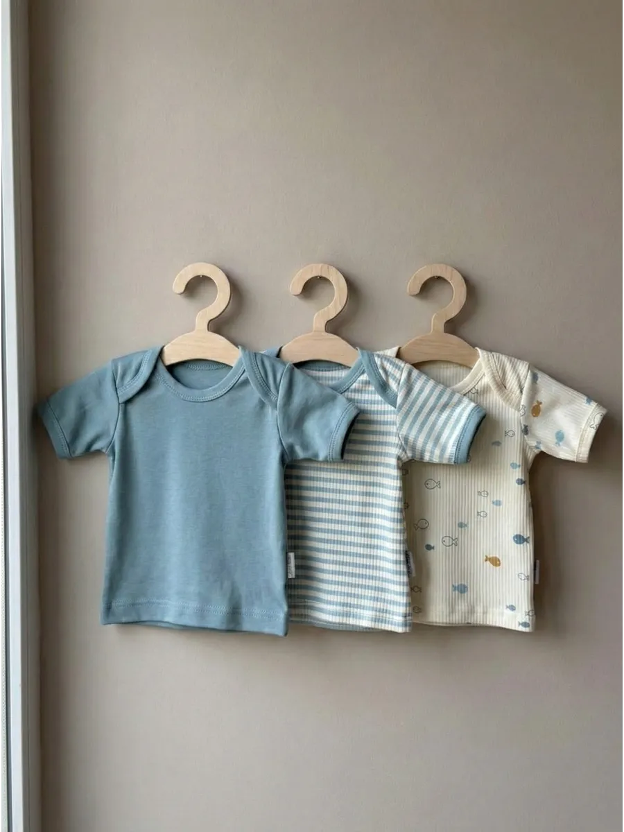 Футболки 3 шт Супер Пупс нбр/3пр/футб/голубыерыбки - фото 10