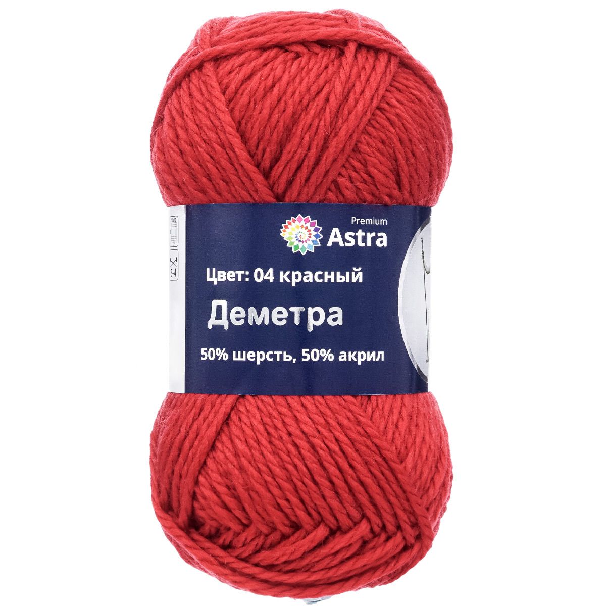 Пряжа Astra Premium Деметра полушерстяная 100 г 100 м 04 красный 3 мотка - фото 7