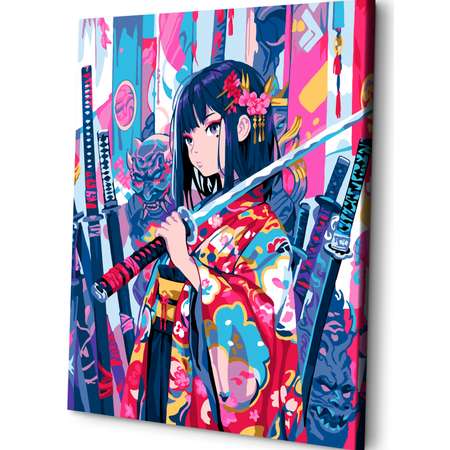 Картина по номерам Art sensation Аниме девушка в кимоно в ассортименте