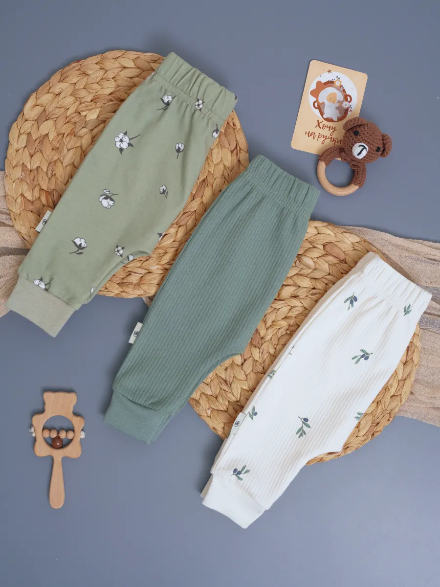 Штанишки 3 шт Супер Пупс нбр/3пр/шт/SK21оливковыйрай - фото 3