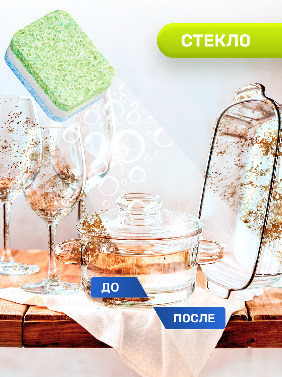 Таблетки для посудомоечных машин Clean and Fresh 100 шт. - фото 6