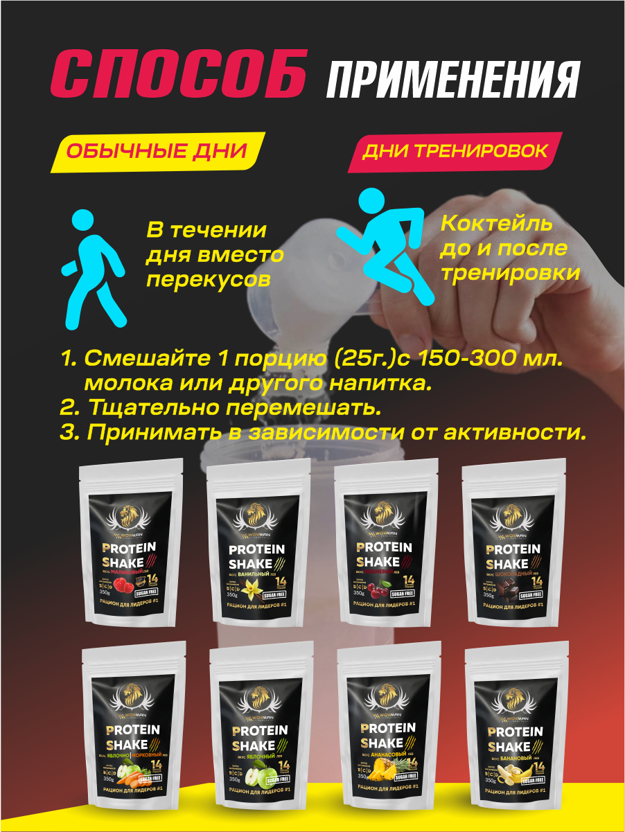 Протеин для похудения WowMan и набора массы белковый коктейль сывороточный - фото 11