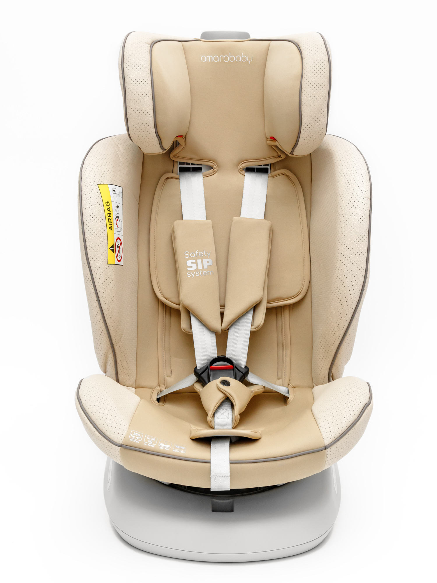 Автокресло Amarobaby Champion Isofix 0+/1/2/3 (0-36 кг) бежевый - фото 21