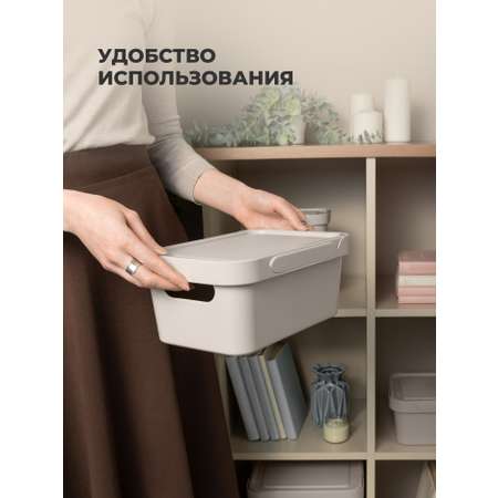 Набор ящиков с крышкой Econova Универсальные 27х19х12 см 4 и 6л