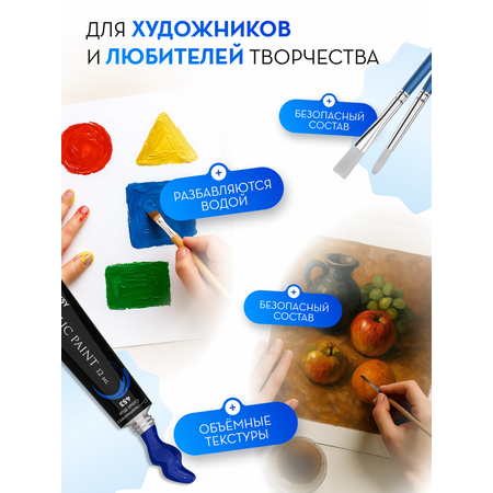 Краски акриловые DENKSY 12 цв.