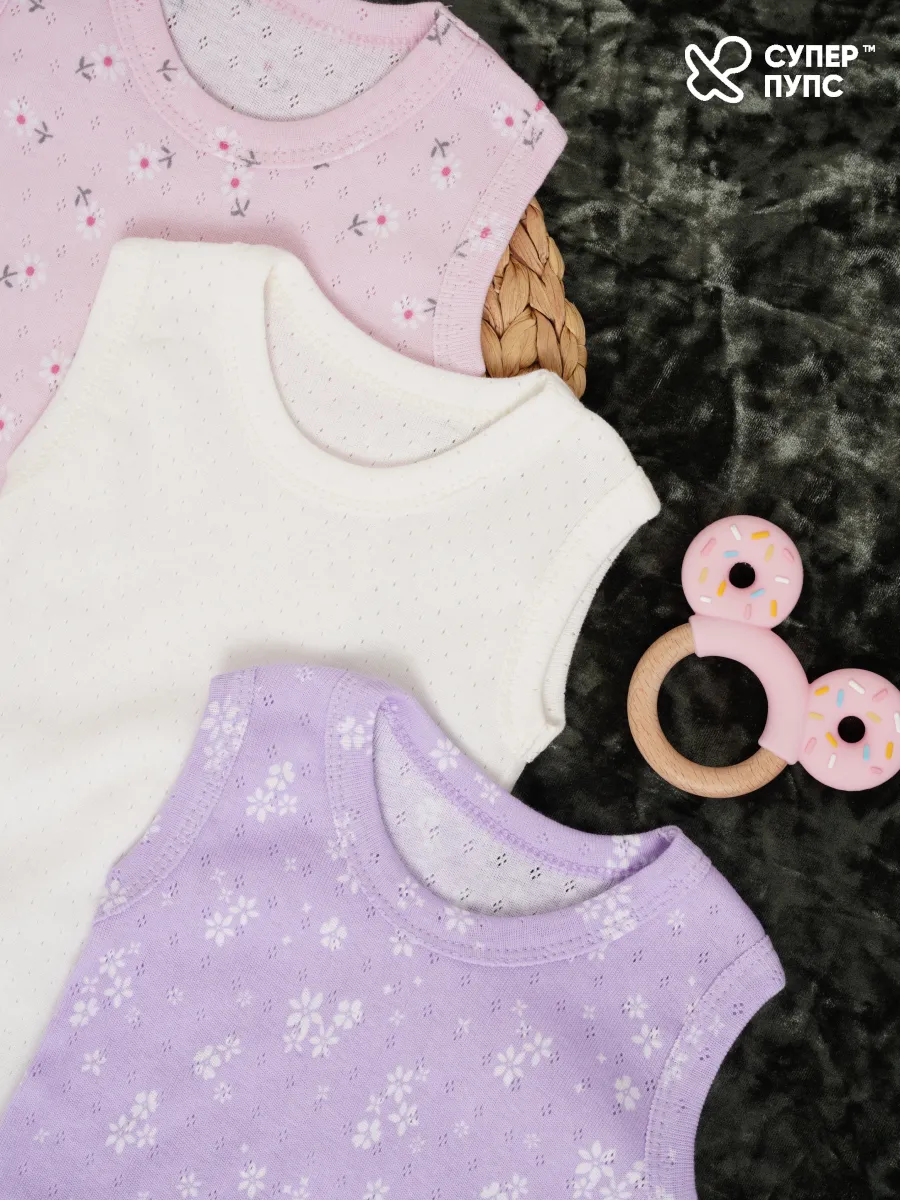 Боди 3 шт Супер Пупс нбр/3пр/бодимайка/сиренрозкрем/трансфрибана - фото 2