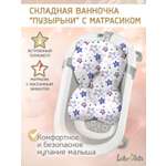 Складная ванночка для купания LaLa-Kids с термометром и матрасиком в комплекте