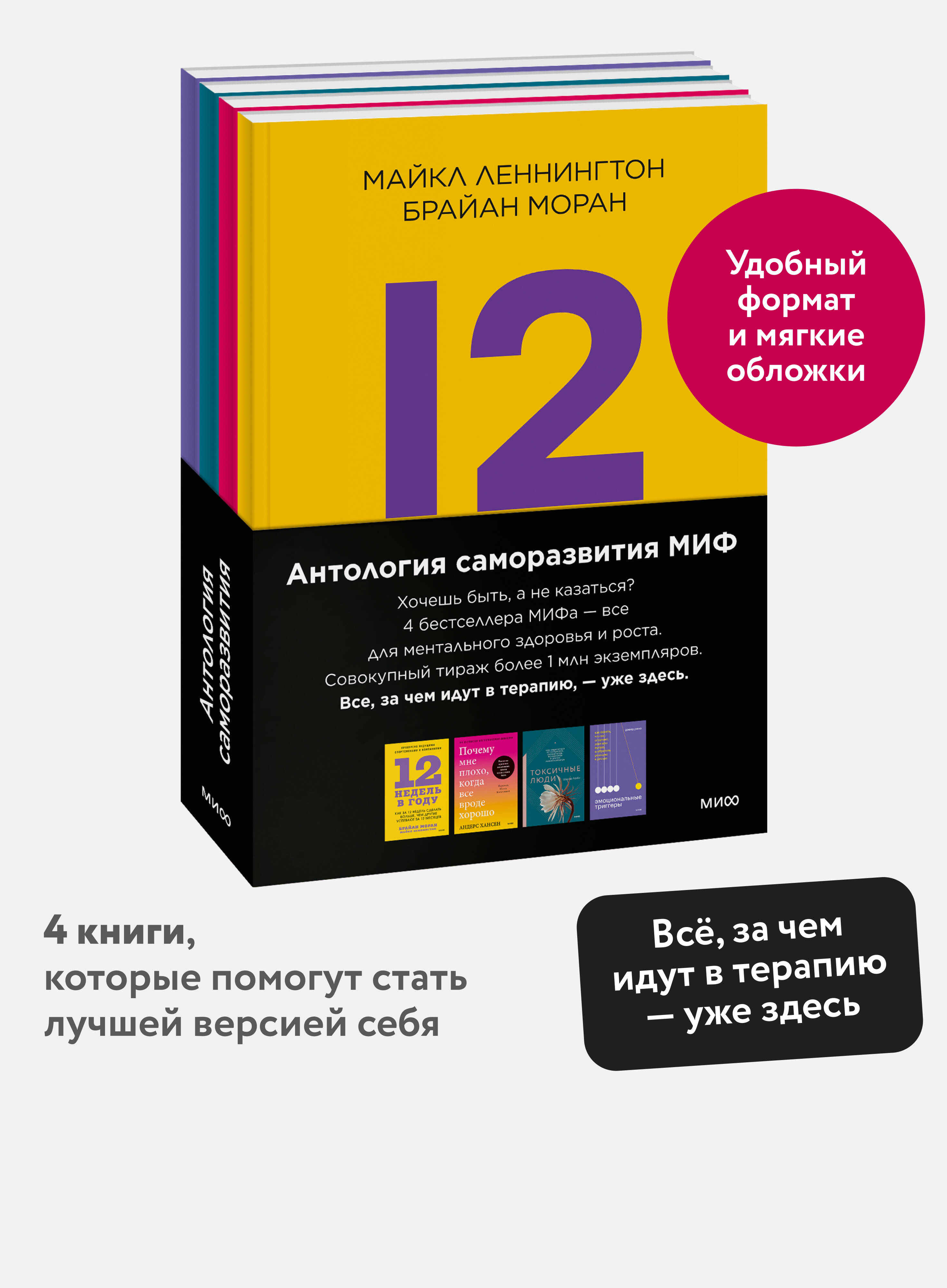 Комплект МИФ "Антология саморазвития МИФ" (4 книги в обечайке) - фото 1