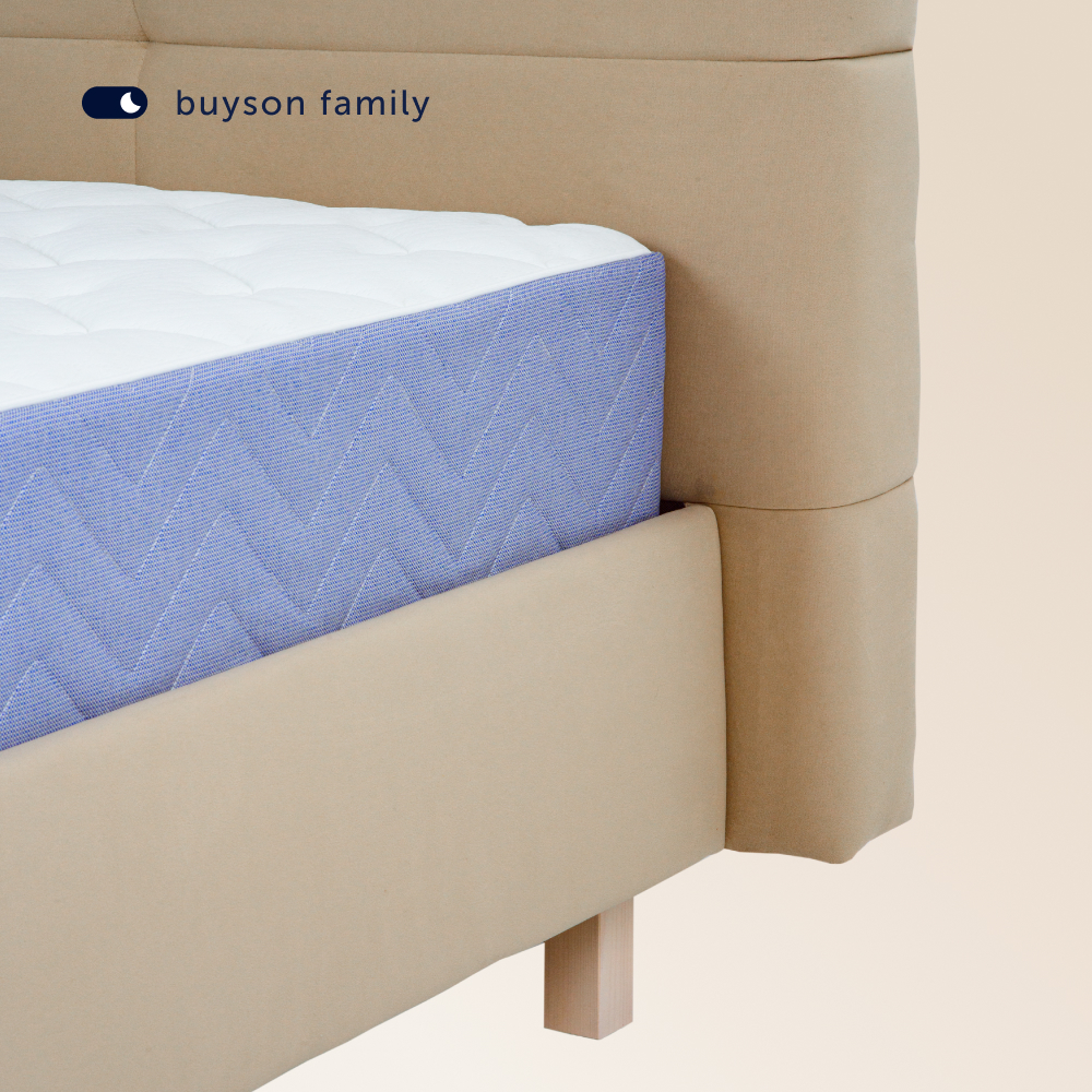 Односпальная кровать buyson BuyGlory 200х90 бежевая микровелюр - фото 9