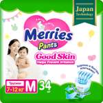 Трусики Merries Good Skin M (4-11 кг) 34 шт.