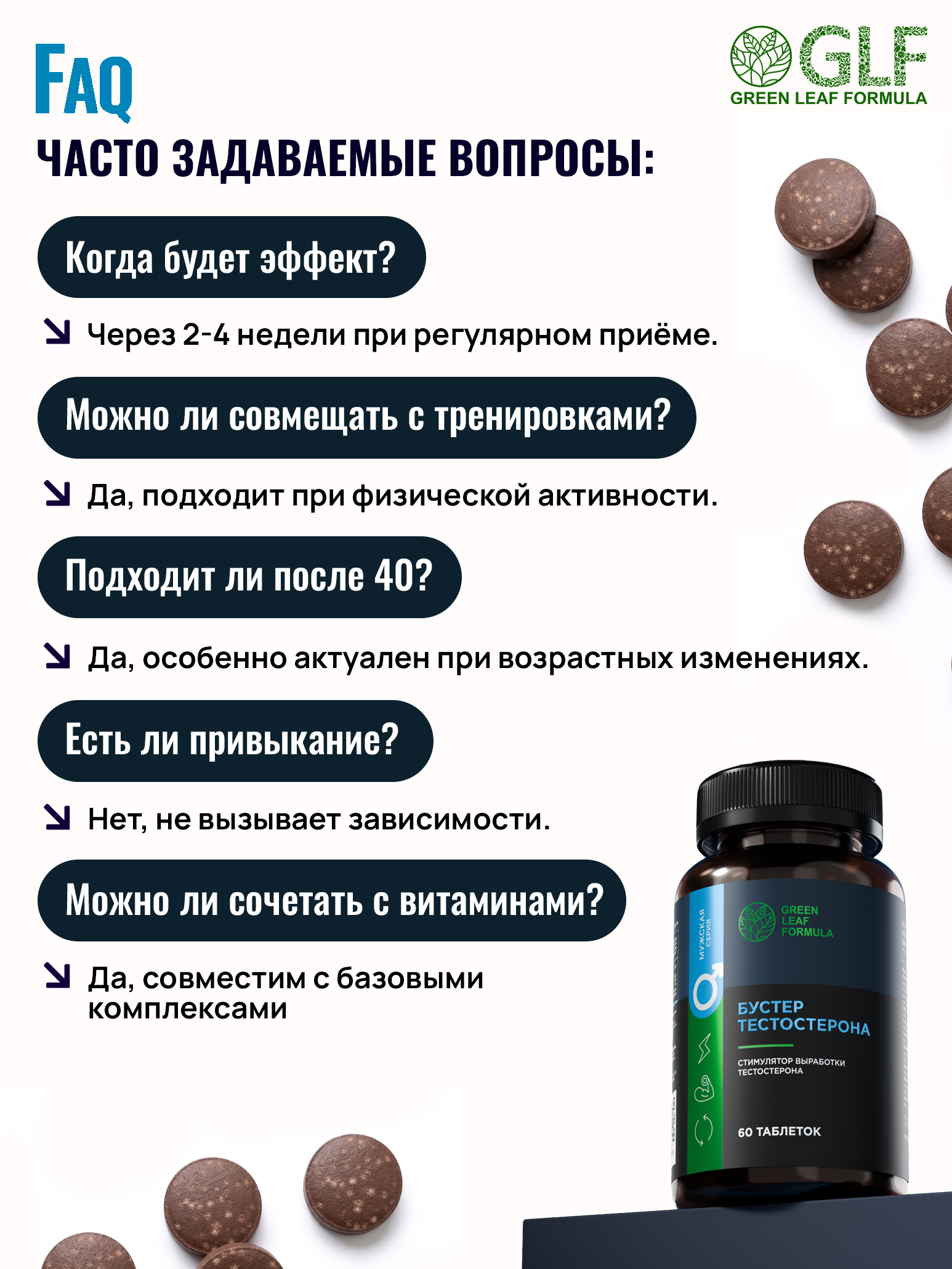 Бустер тестостерона мужская сила Green Leaf Formula бад витамины для мужчин - фото 12