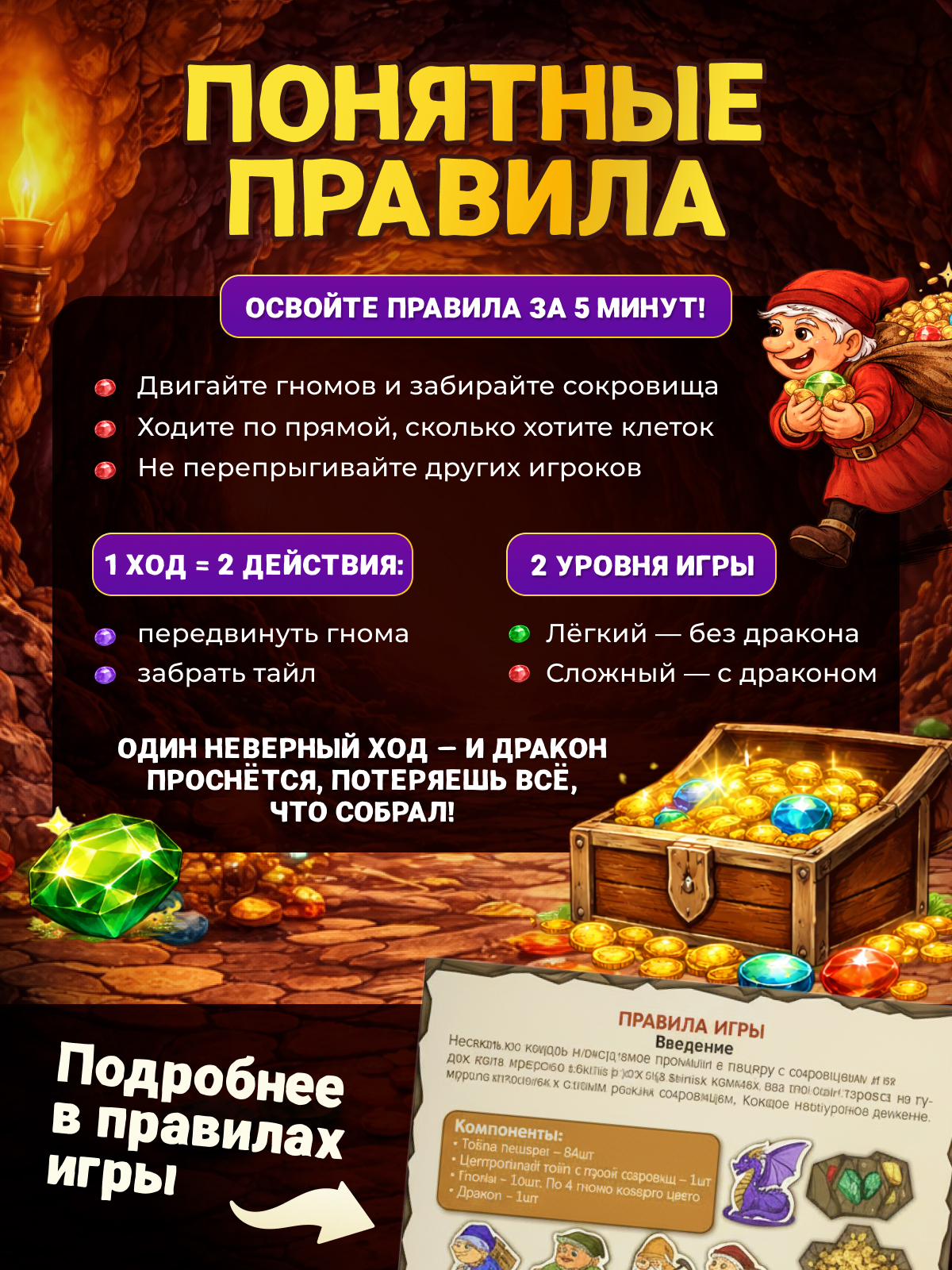 Настольная игра Нескучные игры Сокровища гномов - фото 4