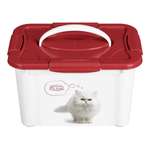 Контейнер для корма LUCKY PET с декором LUCKY PET 5.5 л кошки Бордовый