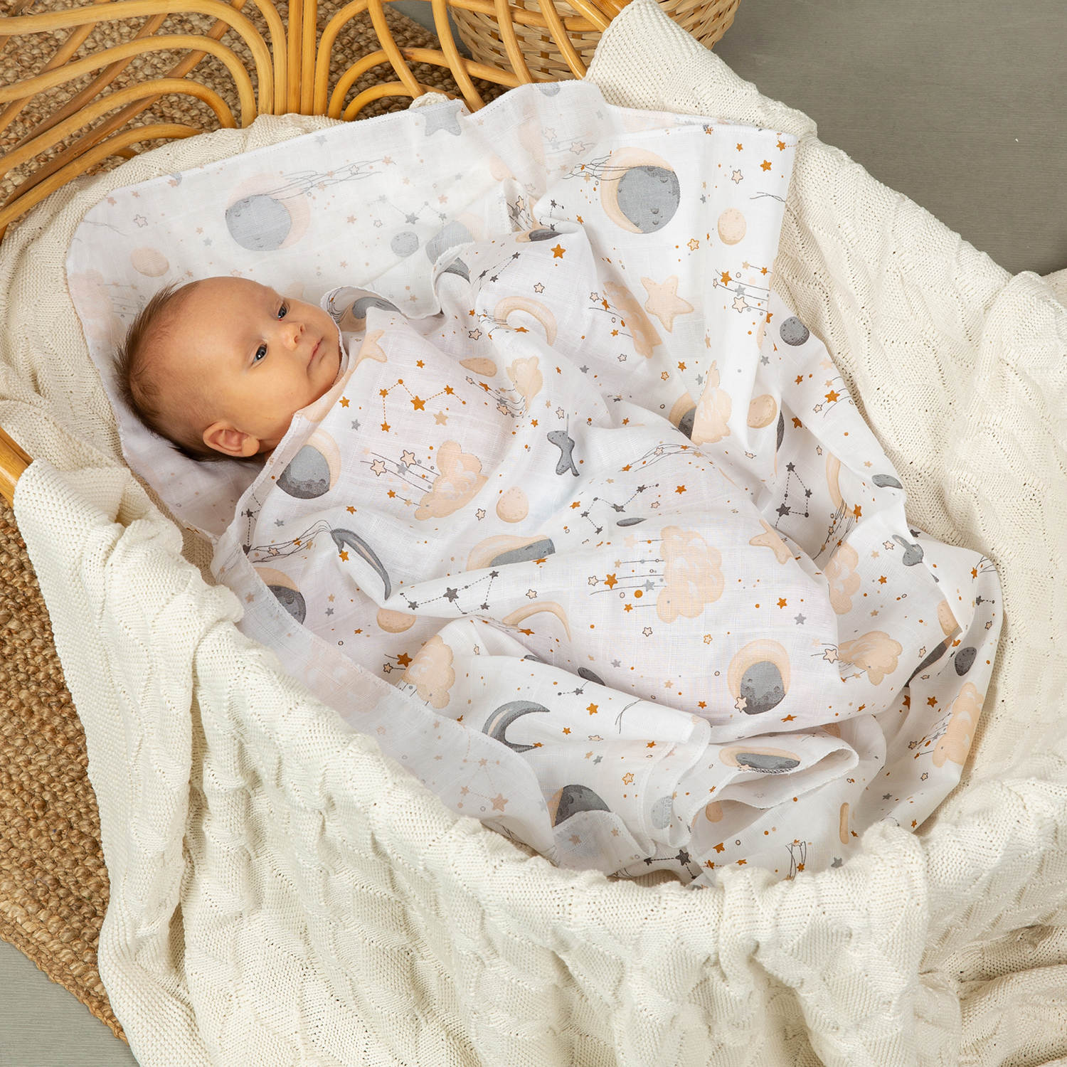 Пелёнка inlovery муслин 130x90 см 2 шт. - фото 22