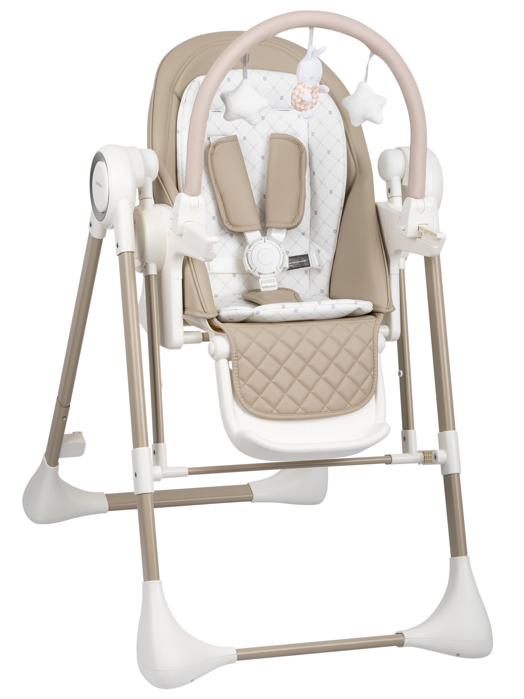 Стульчик для кормления JOVOLA Muza с функцией электрокачели серый - фото 3