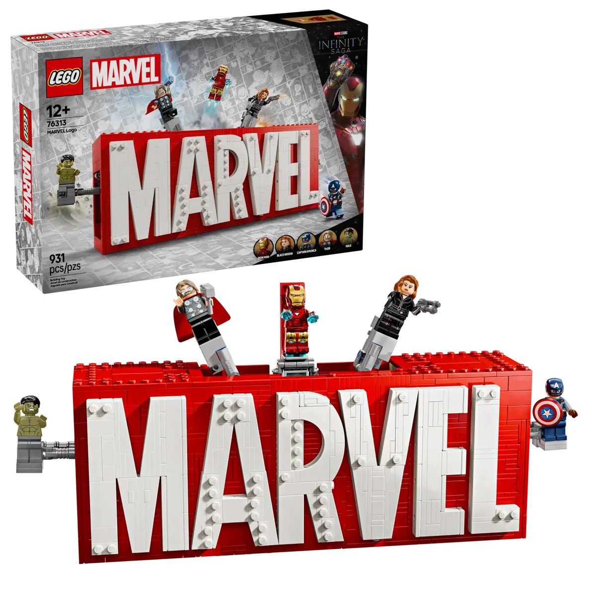 Конструктор LEGO Marvel Super Heroes Логотип и минифигурки 931 дет. - фото 1