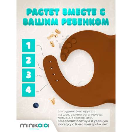 Нагрудник MinikOiOi силикон 1 шт. в ассортименте