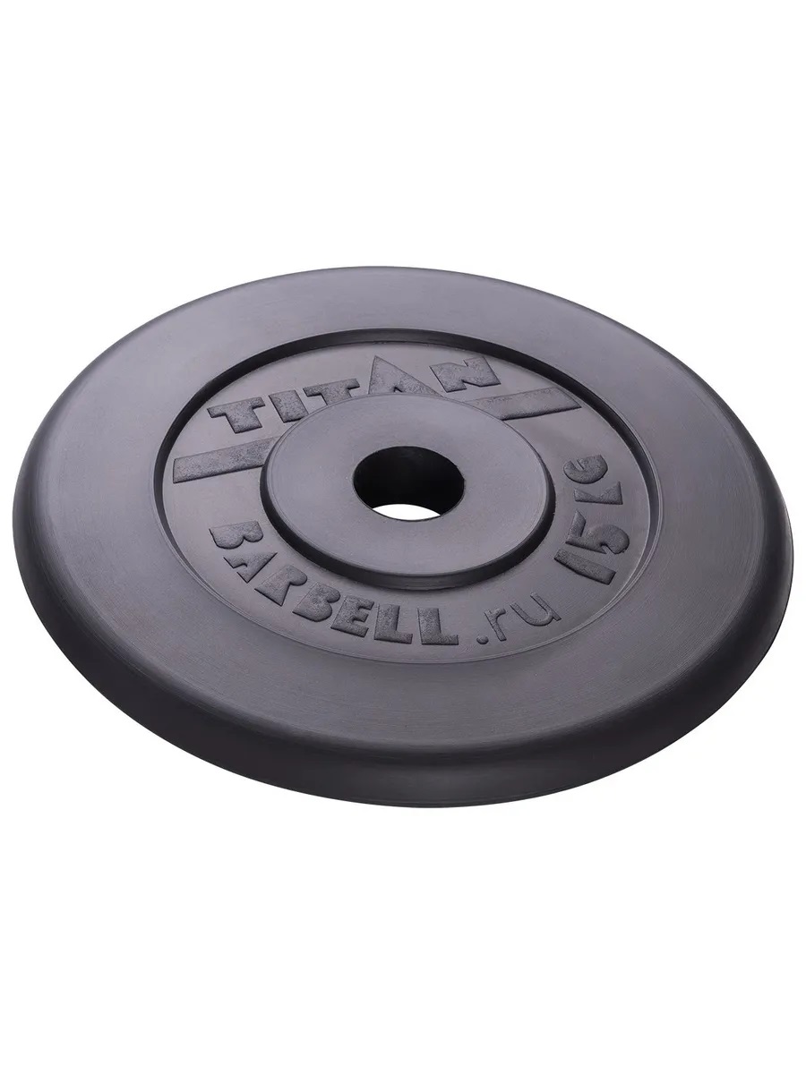 Диск обрезиненный, блин для штанги KMS sport Титан d 51 мм чёрный 15,0 кг - фото 3