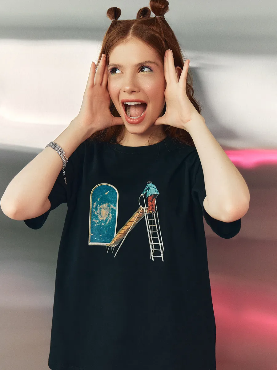 Футболка Mark Formelle (Марк Формэль) 112678/черный +печать13 - фото 6