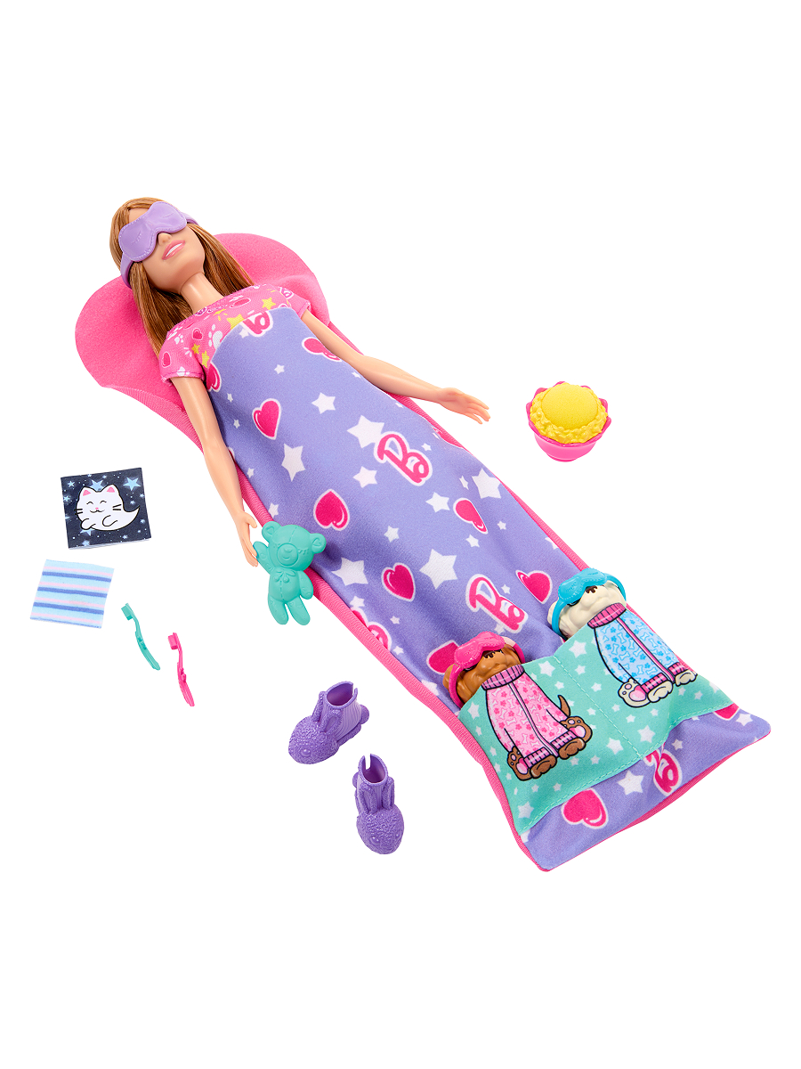 Кукла модельная Barbie Пижамная вечеринка С щенками высота 29 см HXN01 - фото 8