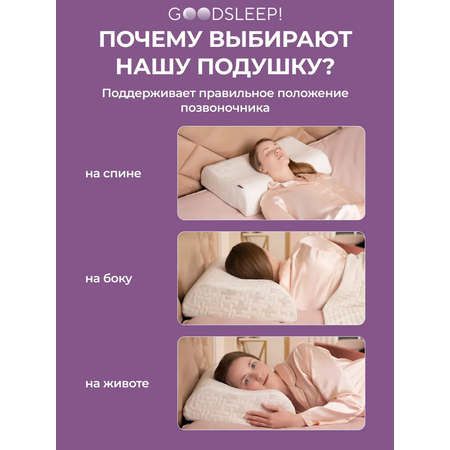 Ортопедическая подушка Goodsleep! для сна для взрослых с эффектом памяти