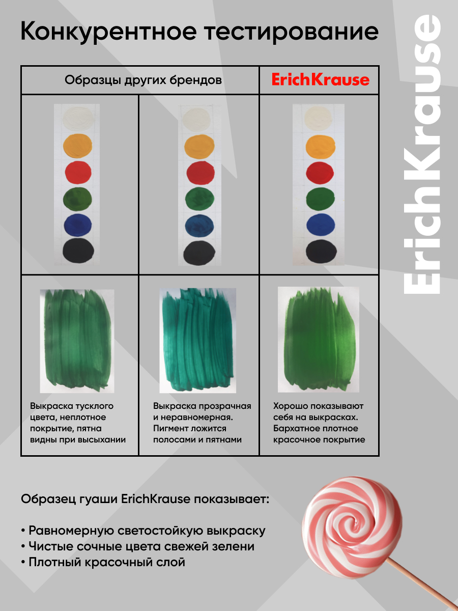 Краски гуашь ErichKrause 12 цв. - фото 3