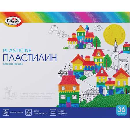 Пластилин ГАММА 36 цв.