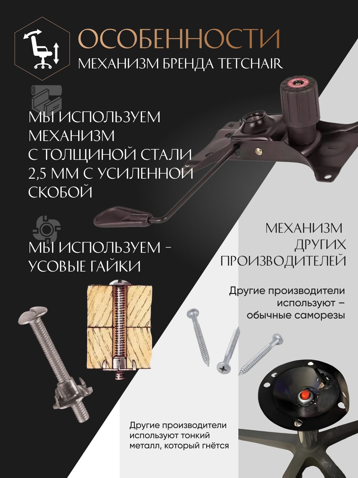 Компьютерное кресло TETCHAIR ткань серый - фото 5