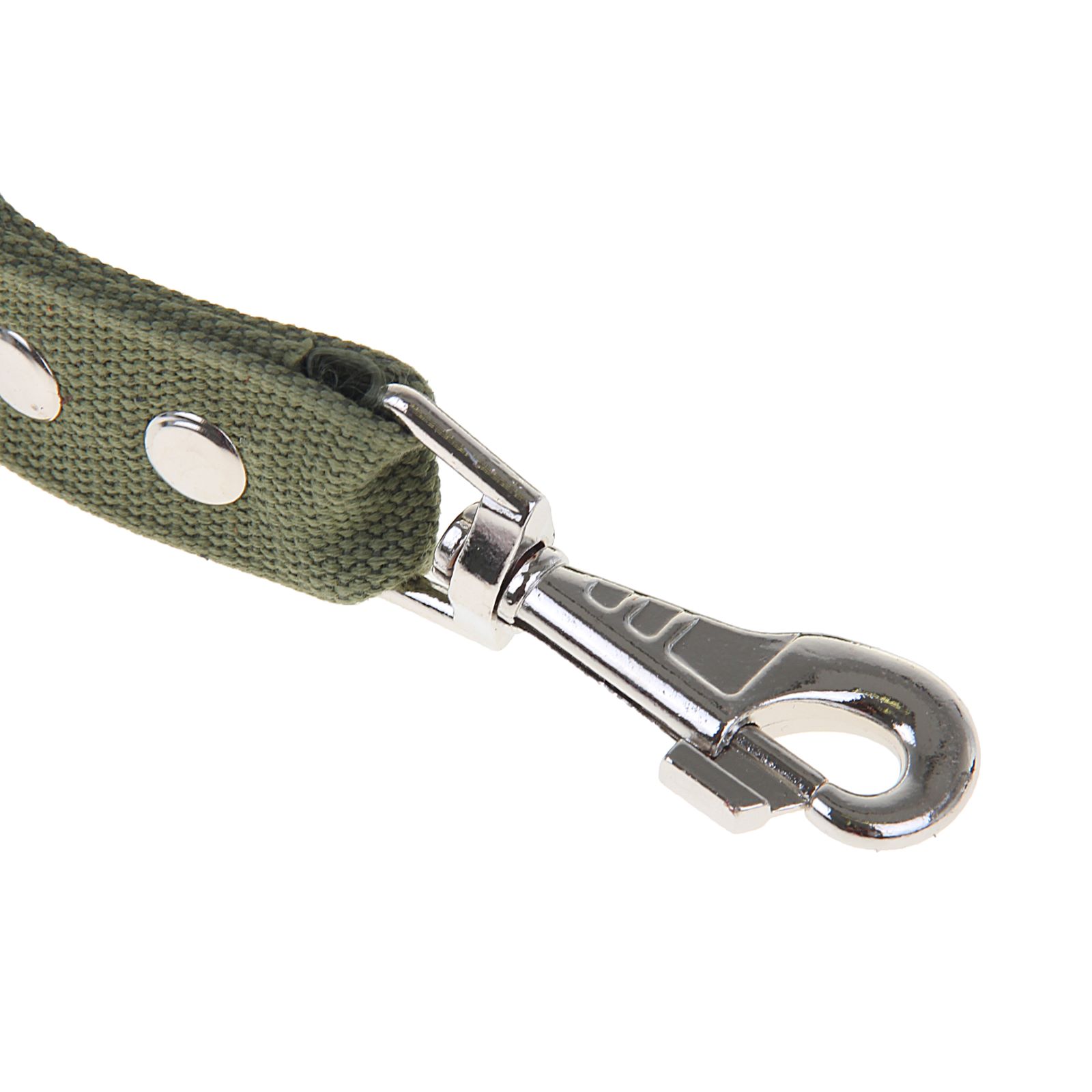Поводок Пижон брезентовый 3 м х 3.5 см тёмно-зелёный - фото 2