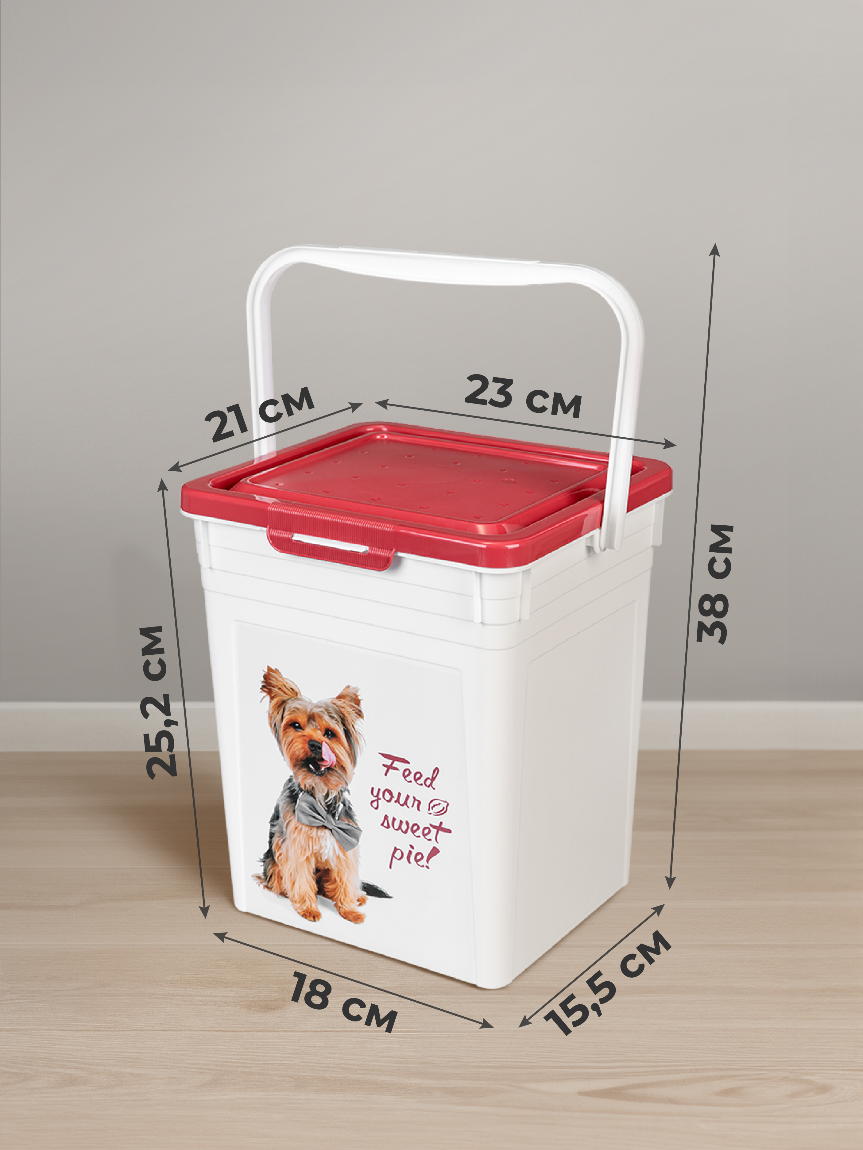 8л бордовый LUCKY PET Контейнер для корма - фото 4