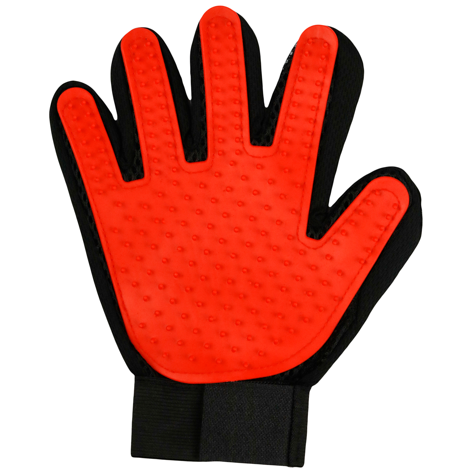 Перчатка для животных Не один дома Чистюля для вычесывания 23*18*4см красная - фото 1