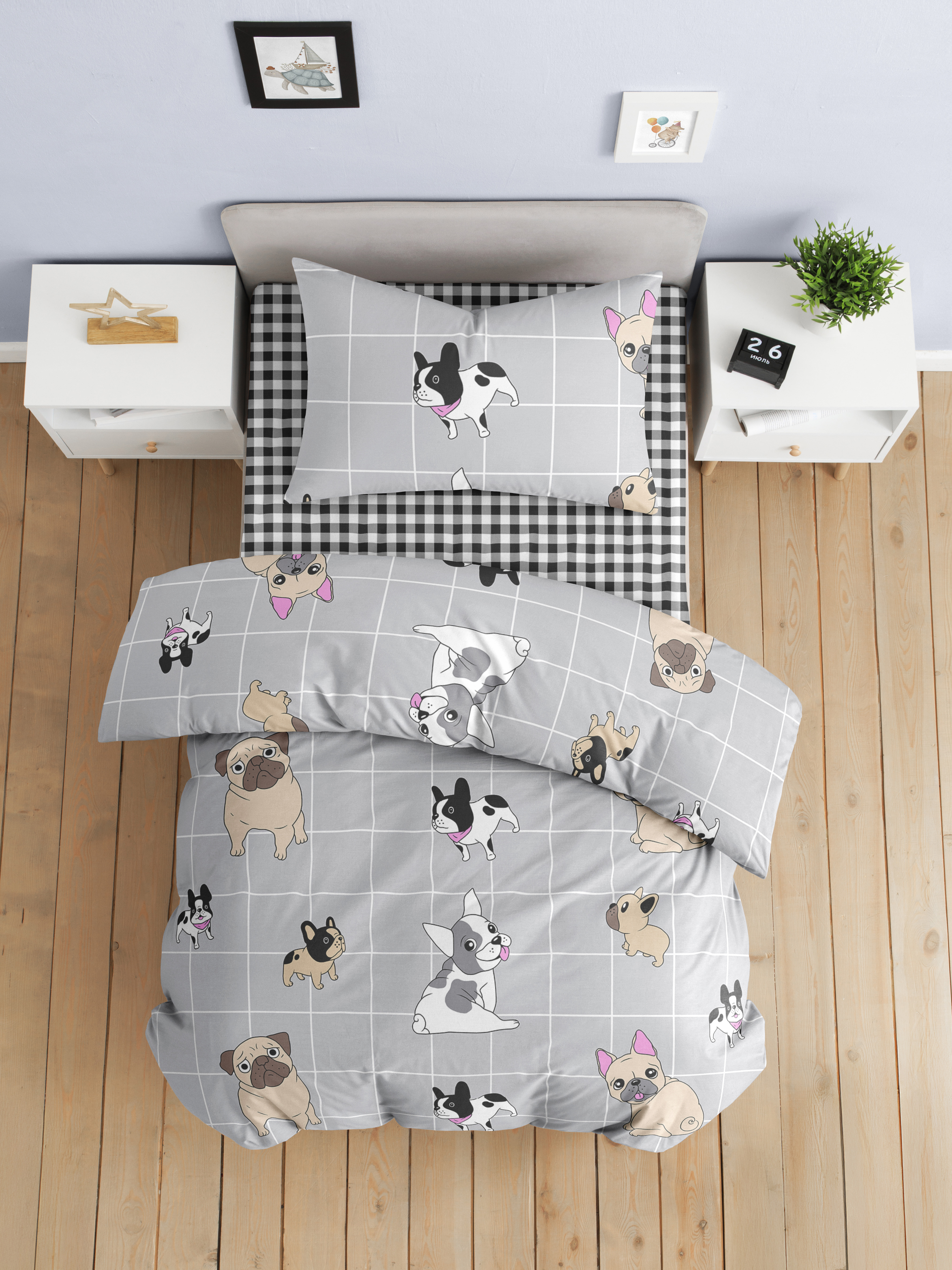 Комплект постельного белья Ночь Нежна Догс полутораспальный 3 предм. - фото 5