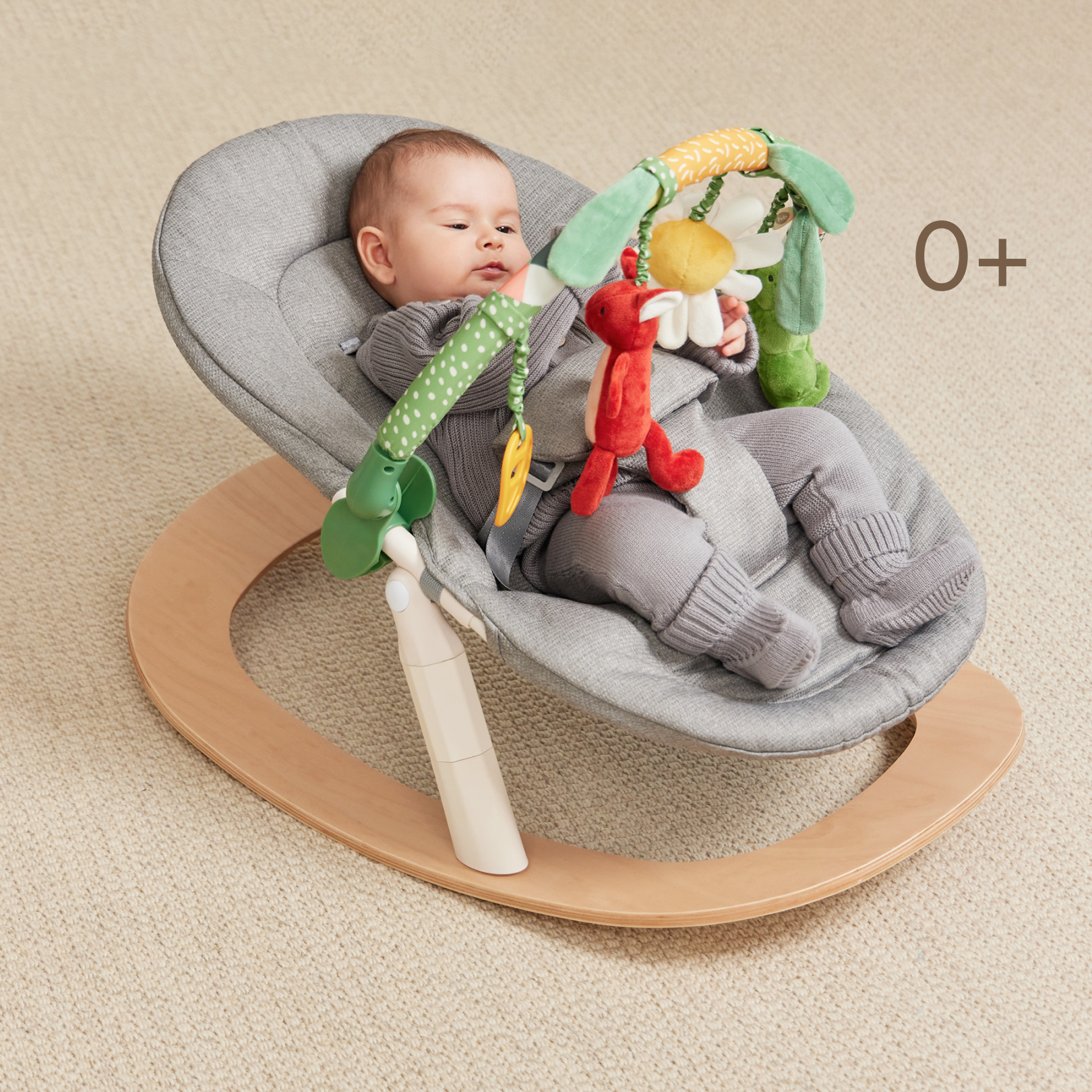 Шезлонг Happy Baby Hammy серый - фото 1