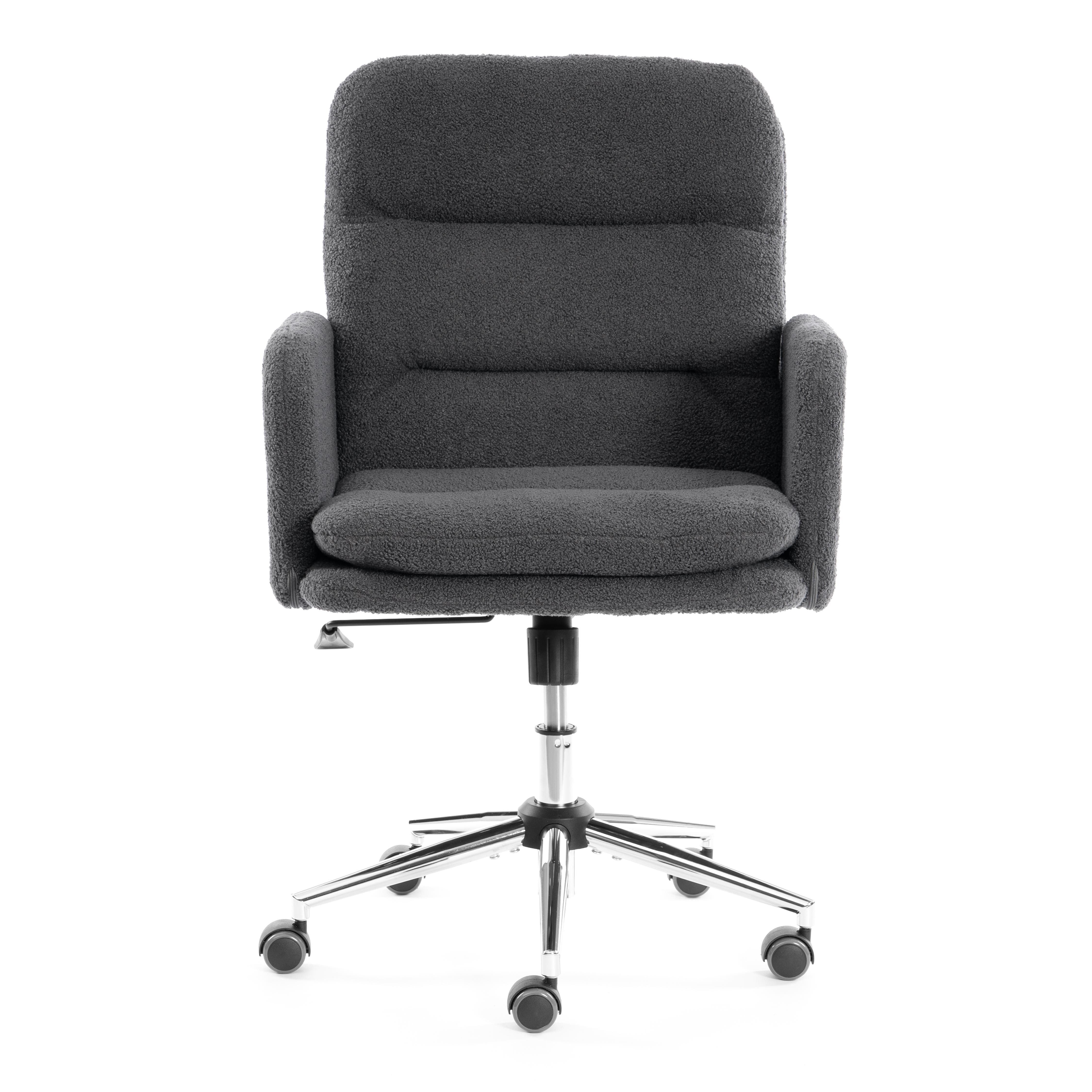 Компьютерное кресло TETCHAIR Dover хром, букле, серый - фото 6