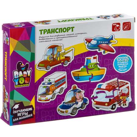 Пазл Bondibon фигурный для малышей Транспорт классический