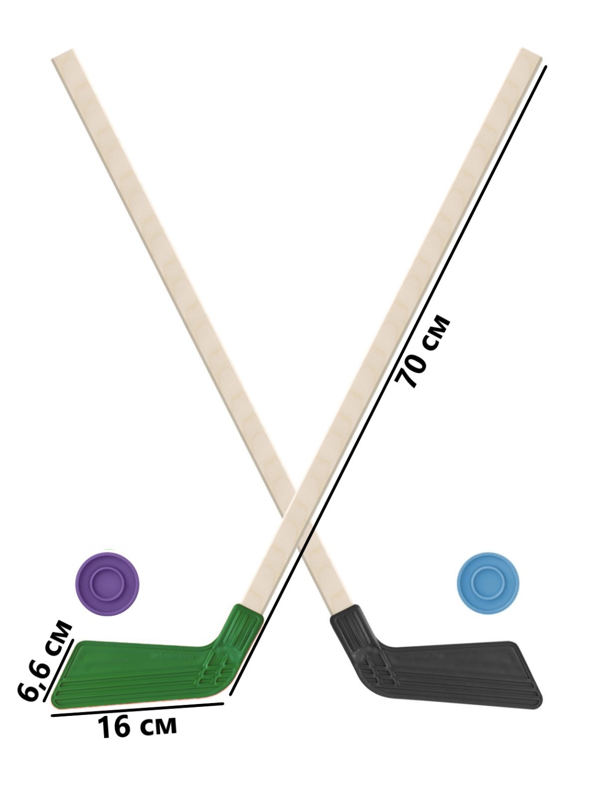 Набор для хоккея Задира клюшка детская 2 шт + шайба 2 шт - фото 1