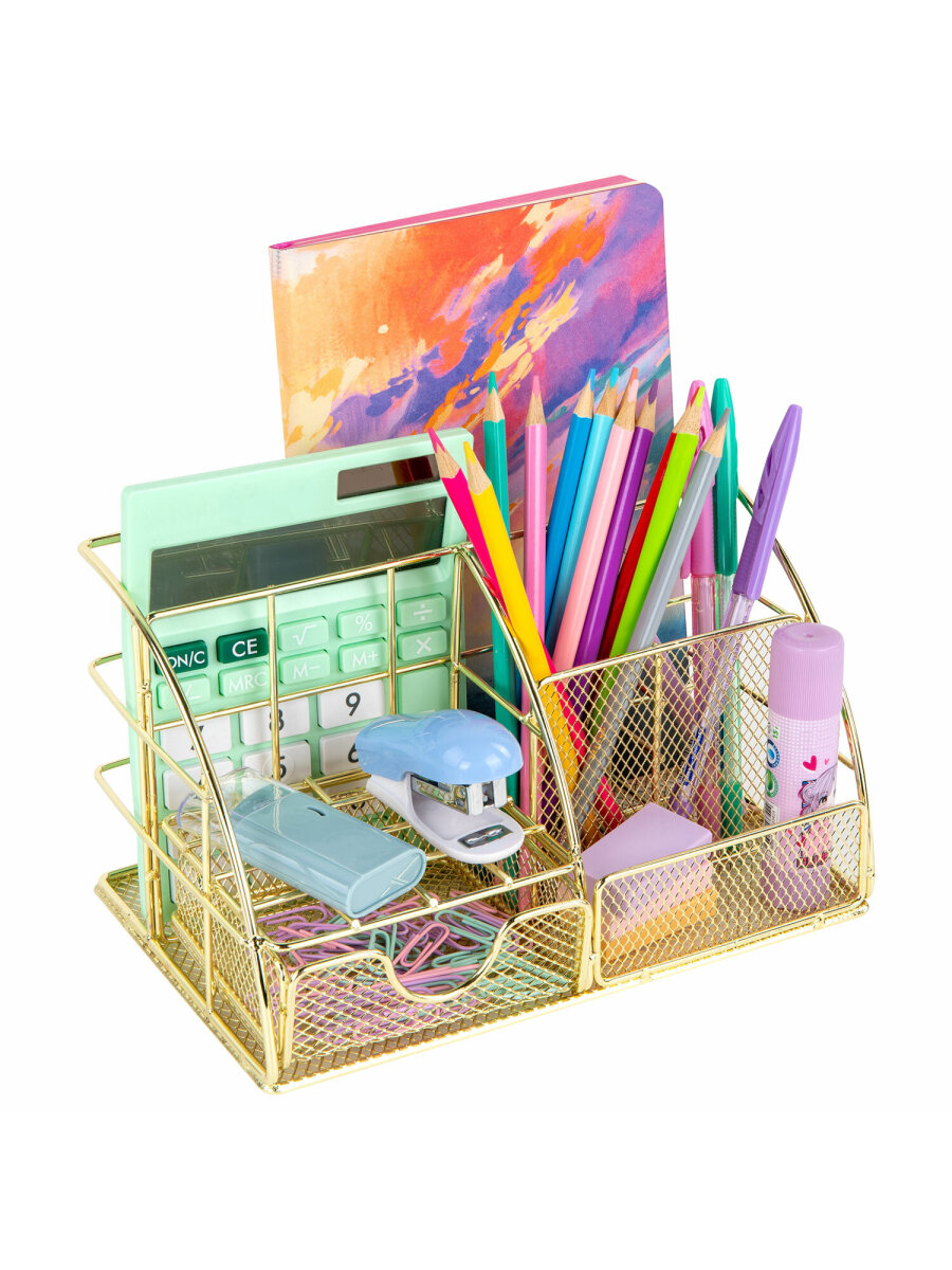 Органайзер для косметики и канцелярии MONTE VITA металлический настольный 5 секций - фото 6
