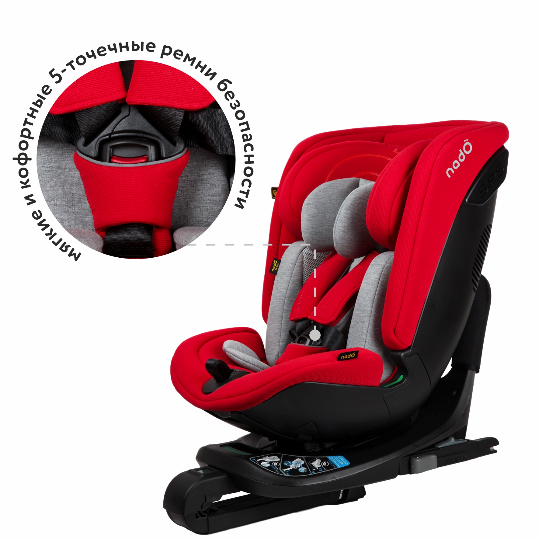 Автокресло nado Garnet red Isofix 0+/1/2/3 (0-36 кг) - фото 8